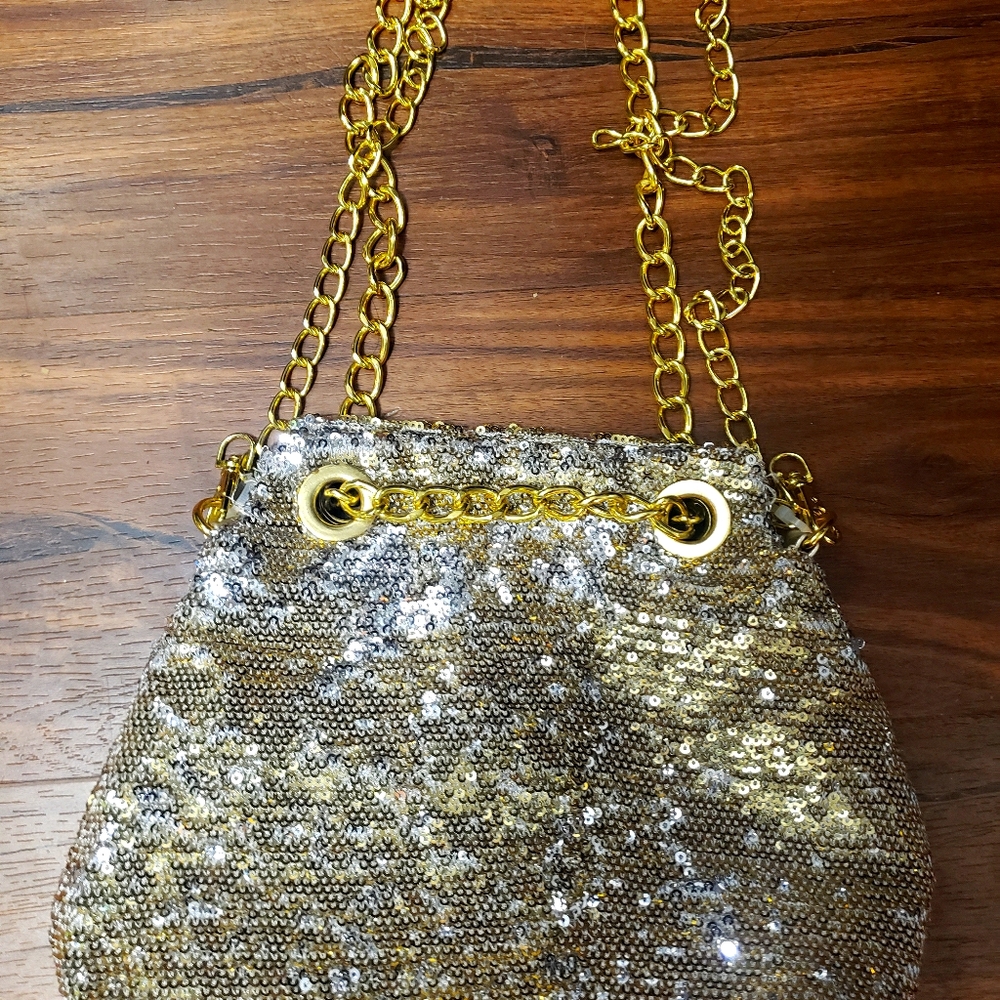 Fiona Lang London silver gold glittery shiny purse